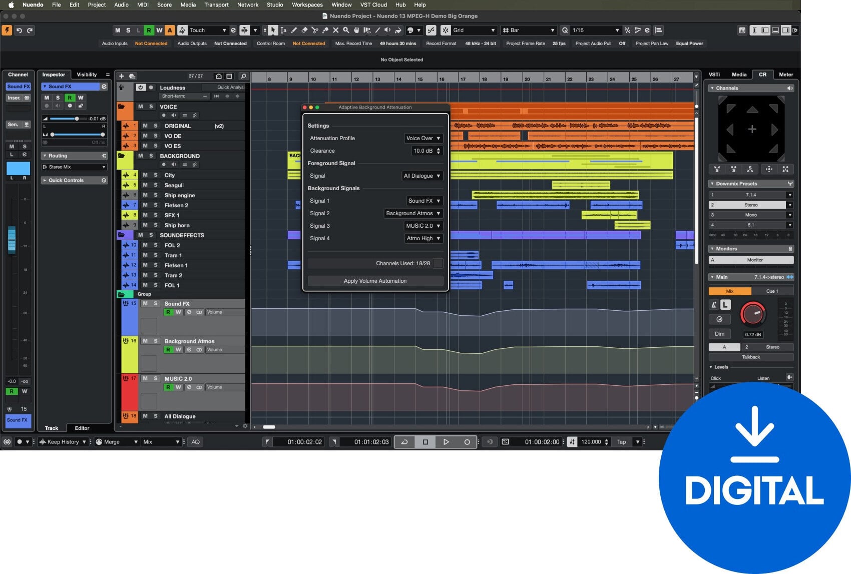 DAW software de înregistrări Steinberg Nuendo 14 Competitive Crossgrade (Produs digital)