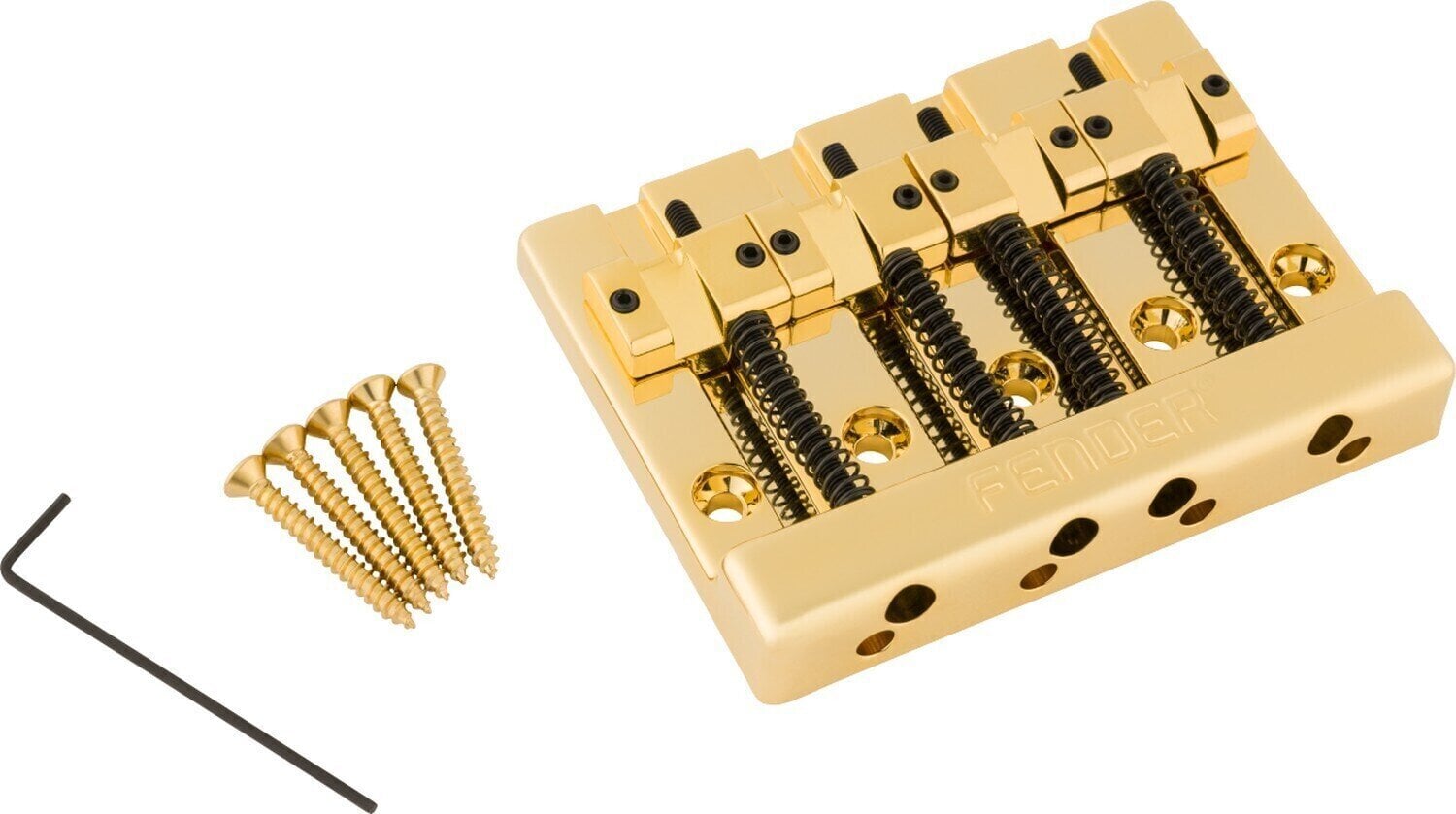 Kobylka pro baskytaru Fender HiMass 4-String Brass Saddles Gold Kobylka pro baskytaru