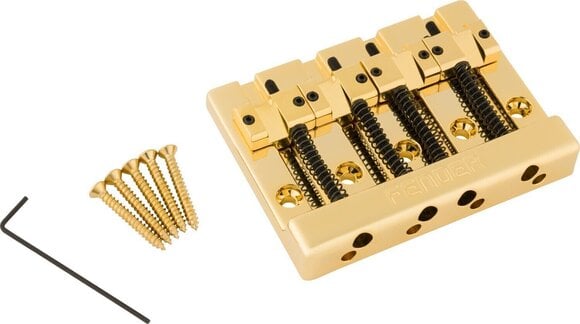 Kobylka pro baskytaru Fender HiMass 4-String Brass Saddles Gold Kobylka pro baskytaru - 1