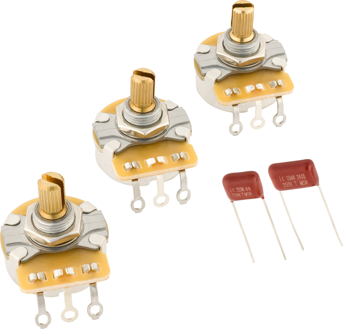 Potenciómetro Fender Stratocaster Split Shaft Kit 3-Pack Potenciómetro