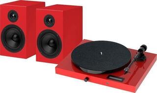 Plattenspieler-Kit Pro-Ject Juke Box E1 + Speaker Box 5E OM5e High Gloss Red Plattenspieler-Kit