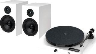 Plattenspieler-Kit Pro-Ject Juke Box E1 + Speaker Box 5E OM5e High Gloss White Plattenspieler-Kit