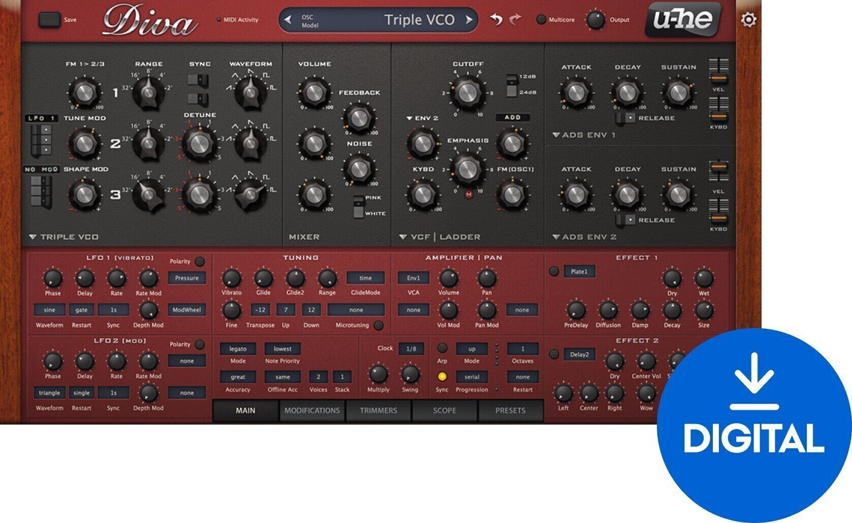 Plug-Ins Software e Processori Effetti u-he Software Diva (Prodotto digitale)