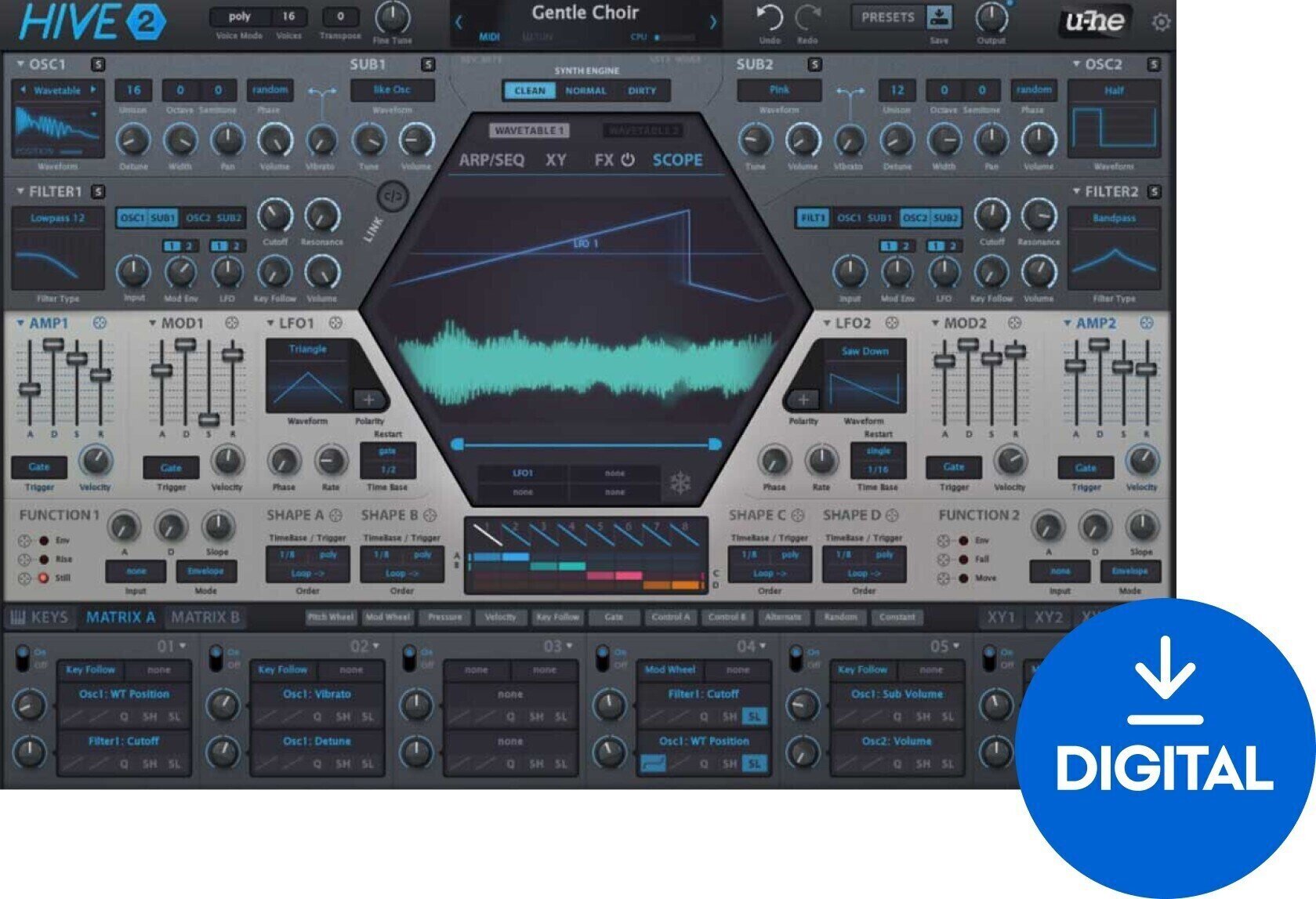 Studio-Effekt-Plugin u-he Software Hive 2 (Digitales Produkt)
