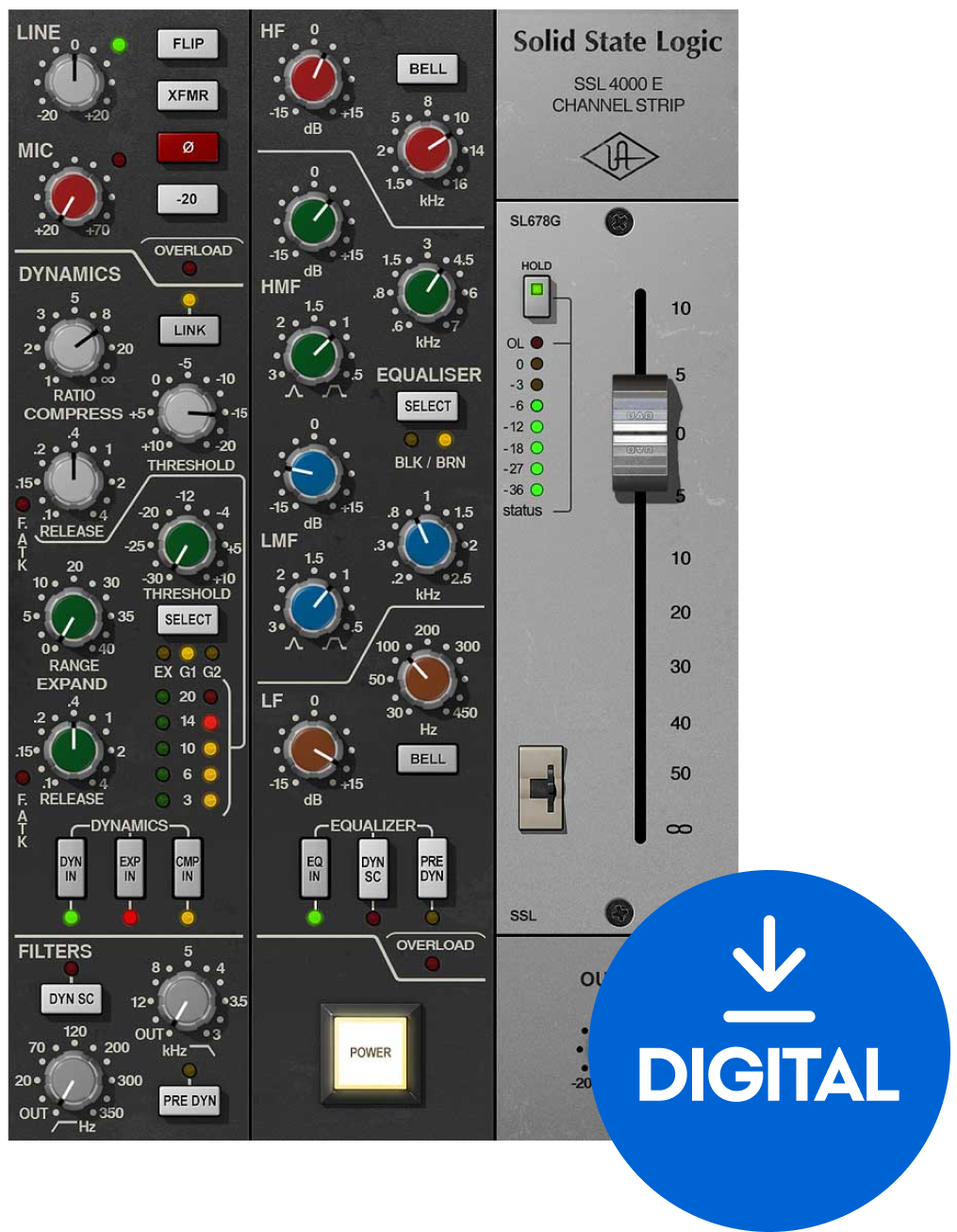 Studio-Effekt-Plugin Universal Audio SSL 4000 E Channel Strip (Digitales Produkt)