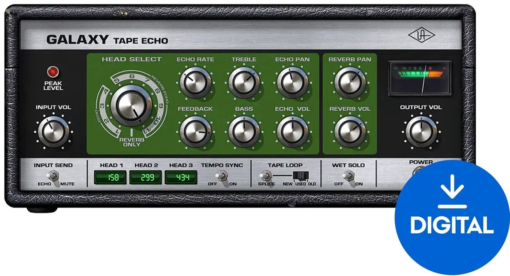 Programinės įrangos papildinio efektų procesorius Universal Audio Galaxy Tape Echo