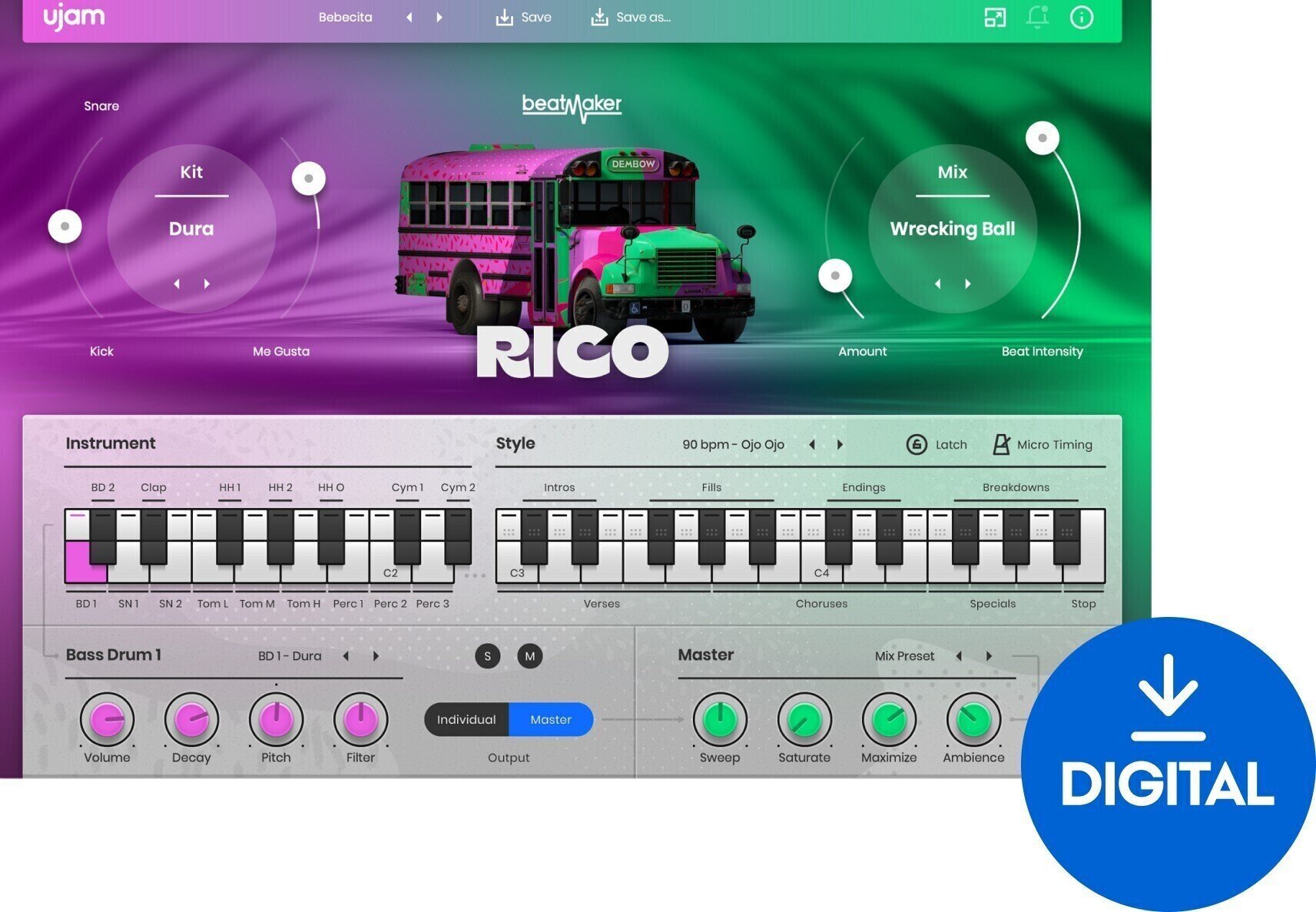 VST Instrument UJAM Rico (Digital product)