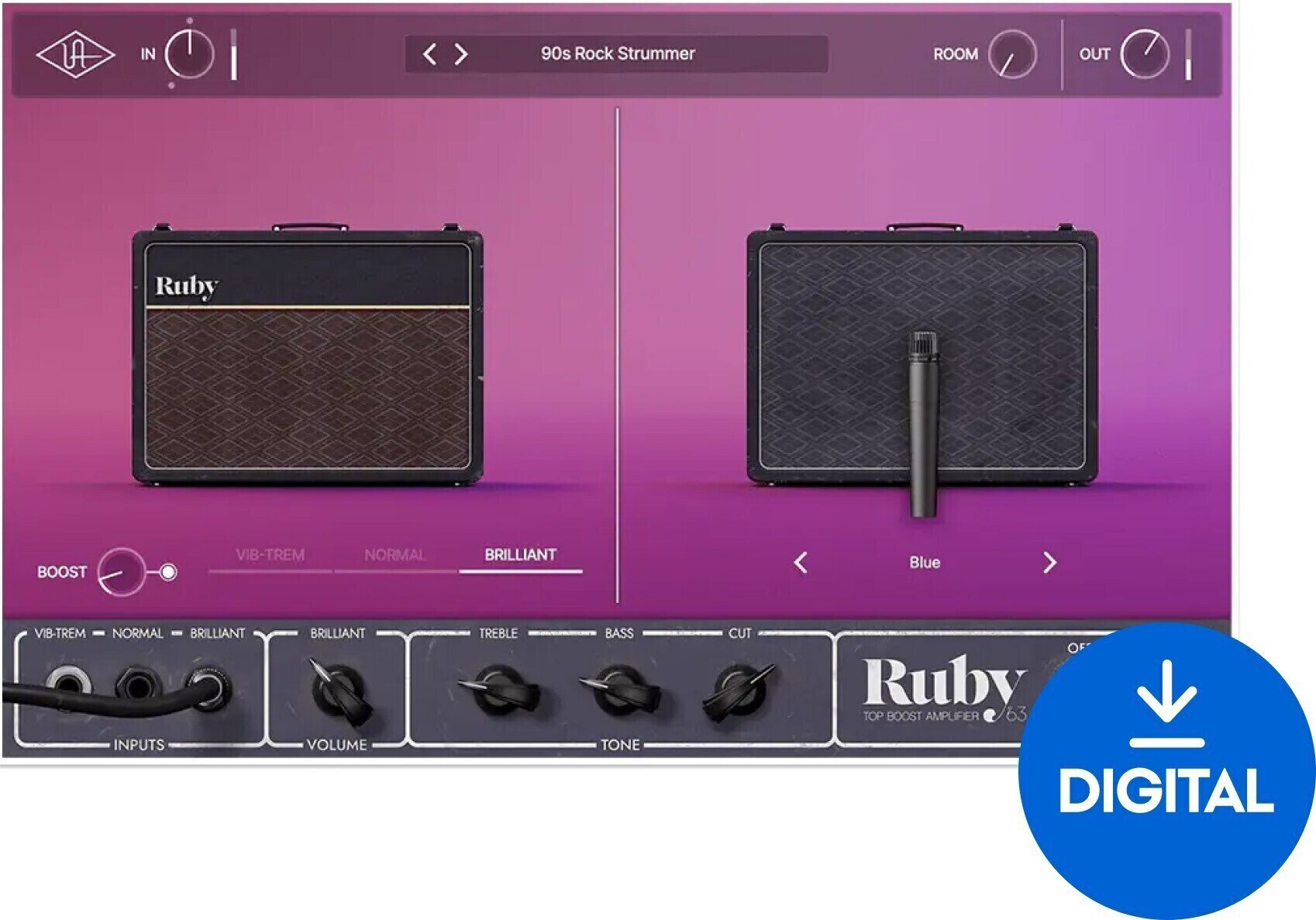 Studio-Effekt-Plugin Universal Audio Ruby '63 Top Boost Amp (Digitales Produkt)