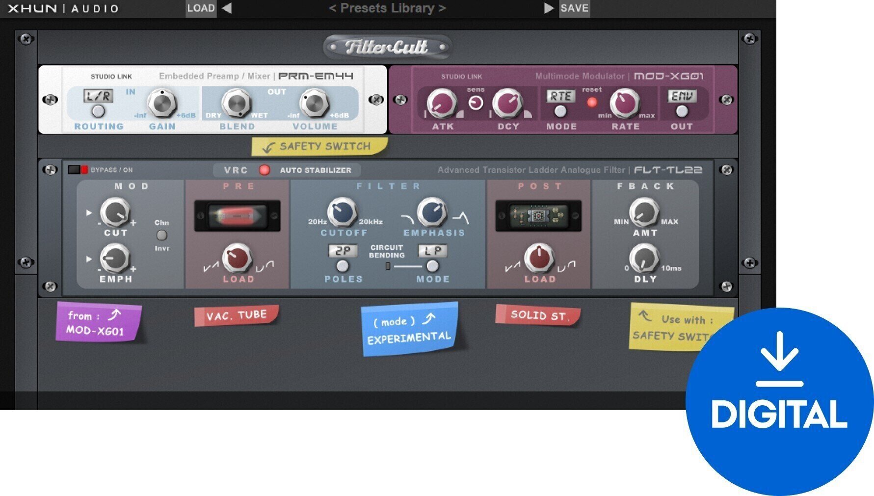 Студио софтуер Plug-In ефект XHUN Audio FilterCult (Дигитален продукт)