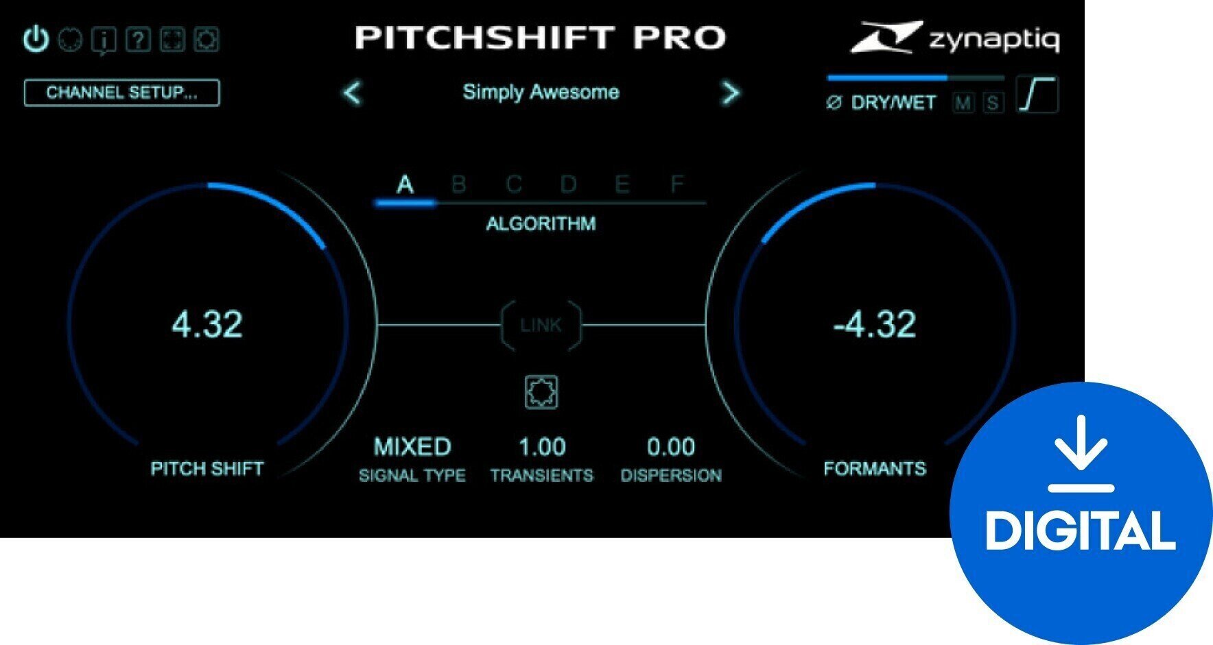 Procesador de efectos de complemento de software Zynaptiq PITCHSHIFT PRO (Producto digital)