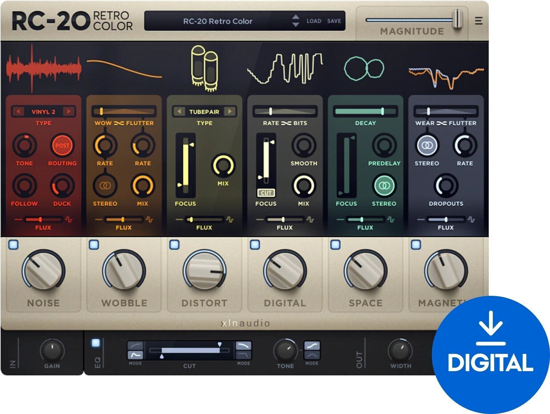 FX-processorer programvaruplugin XLN Audio RC-20 Retro Color (Digital produkt)