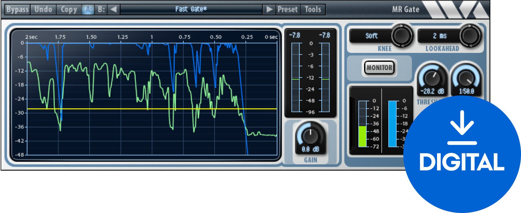 Procesador de efectos de complemento de software Wave Arts MR Gate 6 (Producto digital)