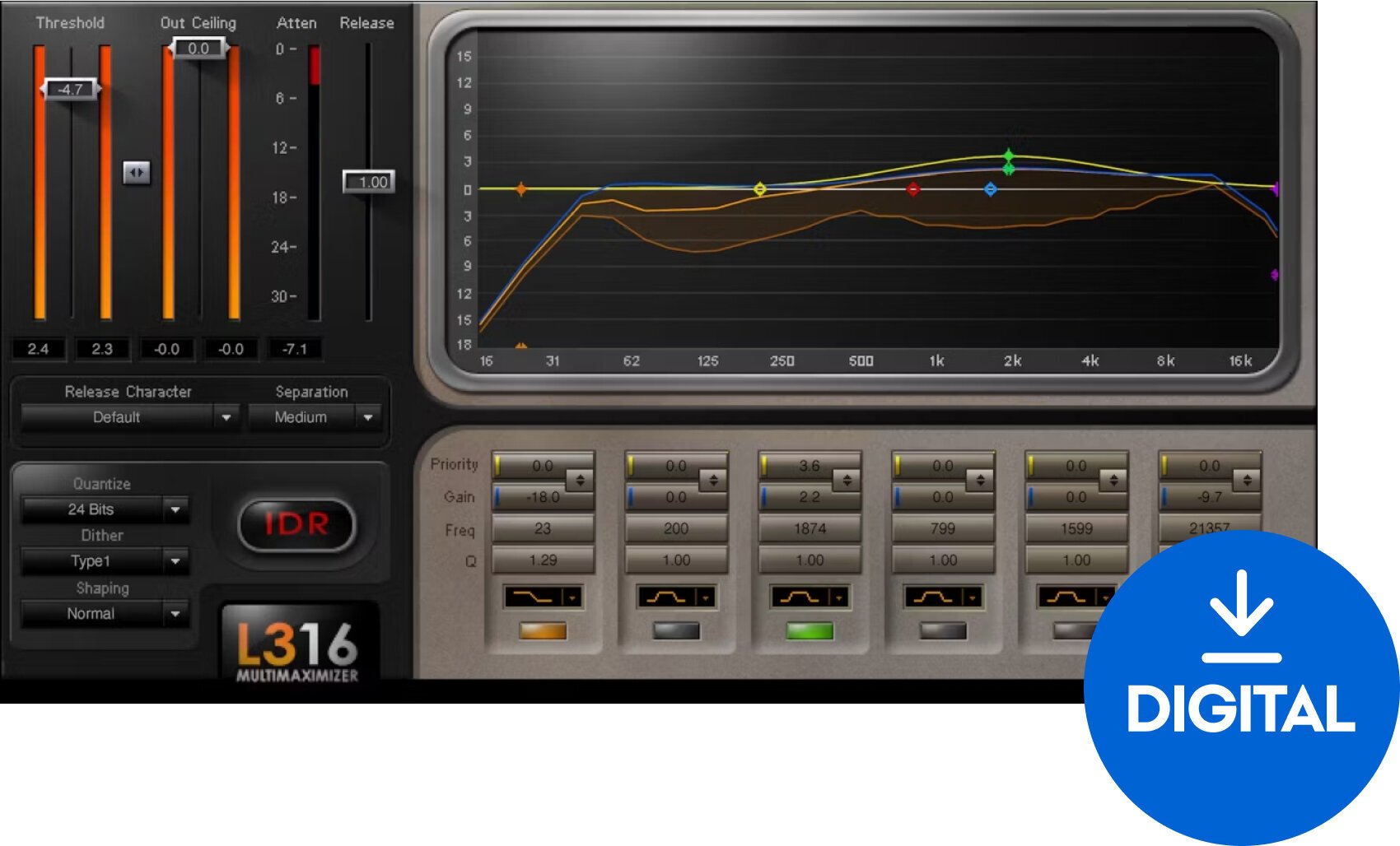 Oprogramowanie studyjne Plug-In efekt Waves L3-16 Multimaximizer (Produkt cyfrowy)