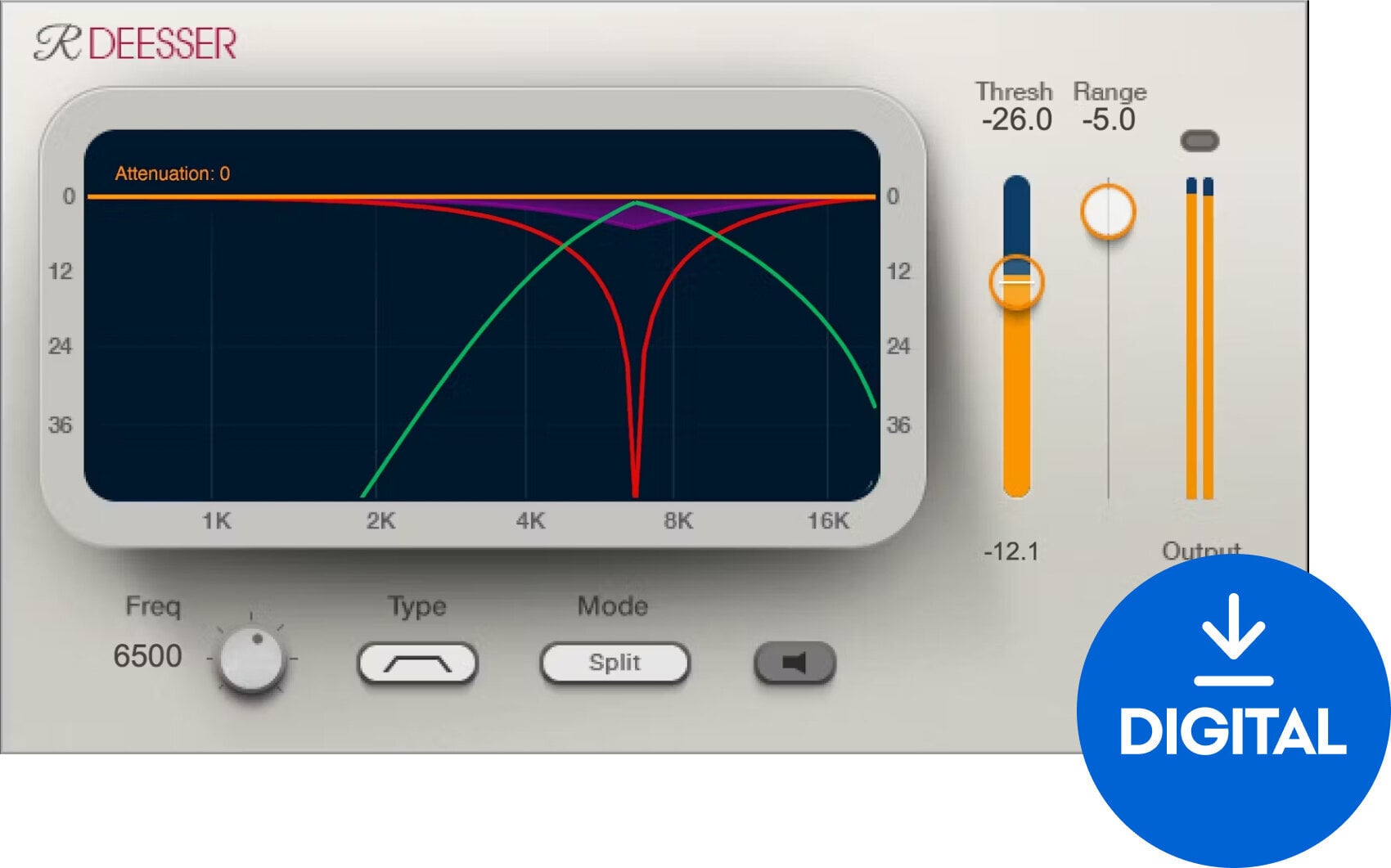 FX-prosessori-ohjelmistolisäosa Waves Renaissance DeEsser (Digitaalinen tuote)