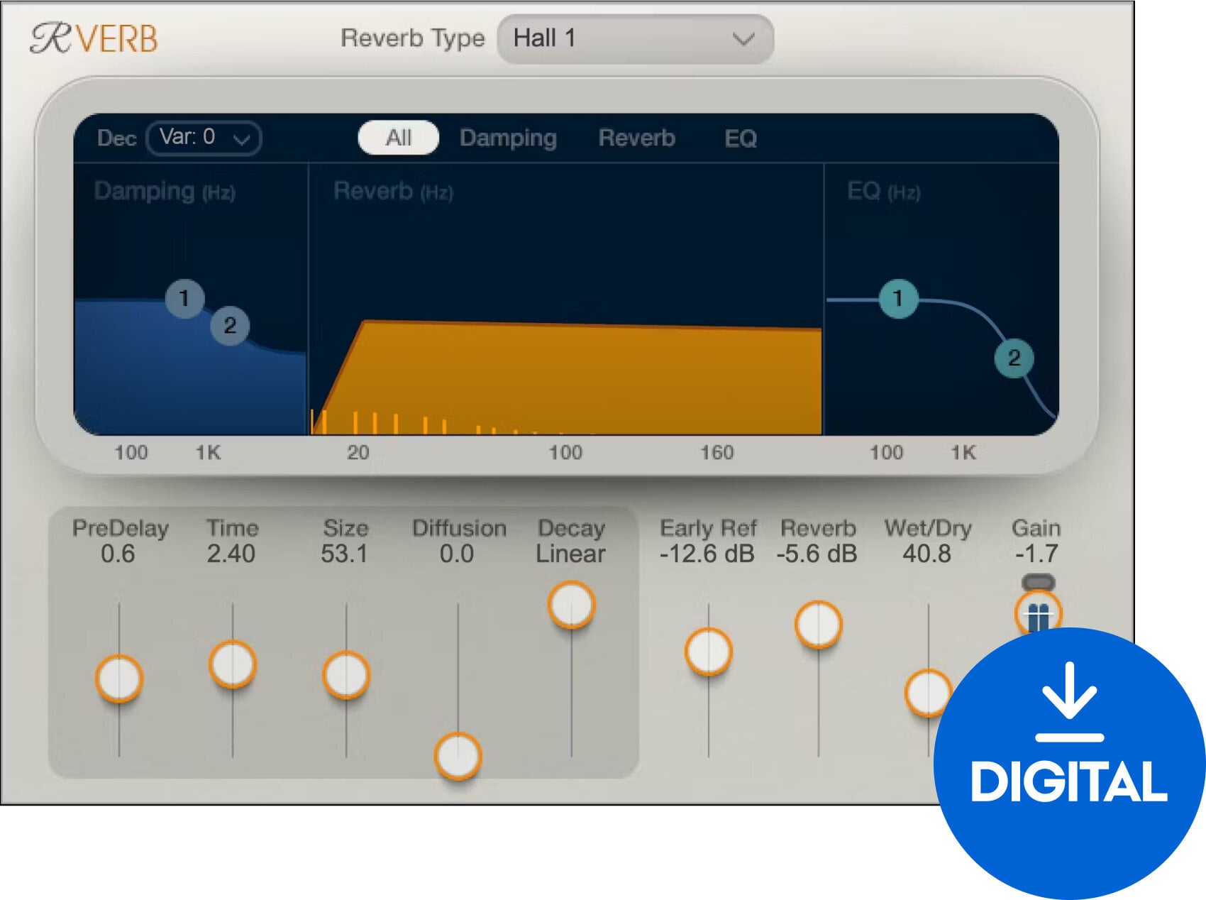 Software Plug-In FX Processor Waves Renaissance Reverb (Digital product)