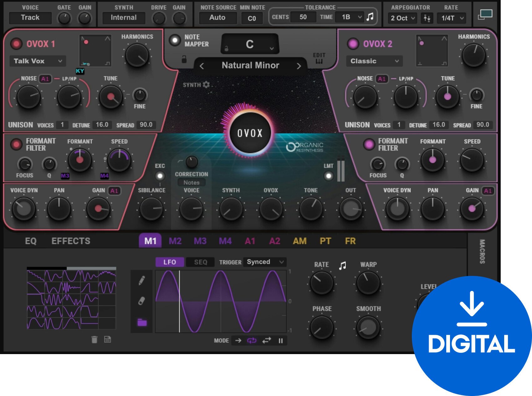 Studio software plug-in effect Waves OVox Vocal ReSynthesis (Digitaal product)