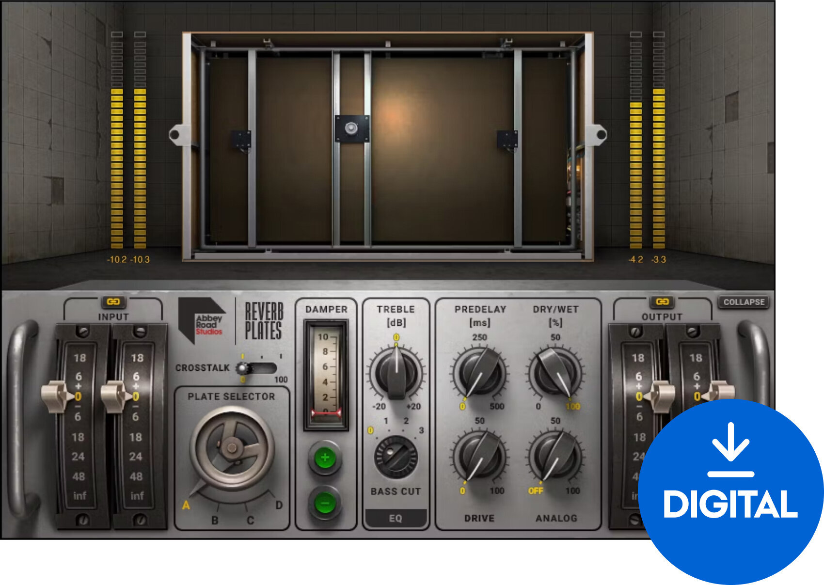 FX-prosessori-ohjelmistolisäosa Waves Abbey Road Reverb Plates (Digitaalinen tuote)