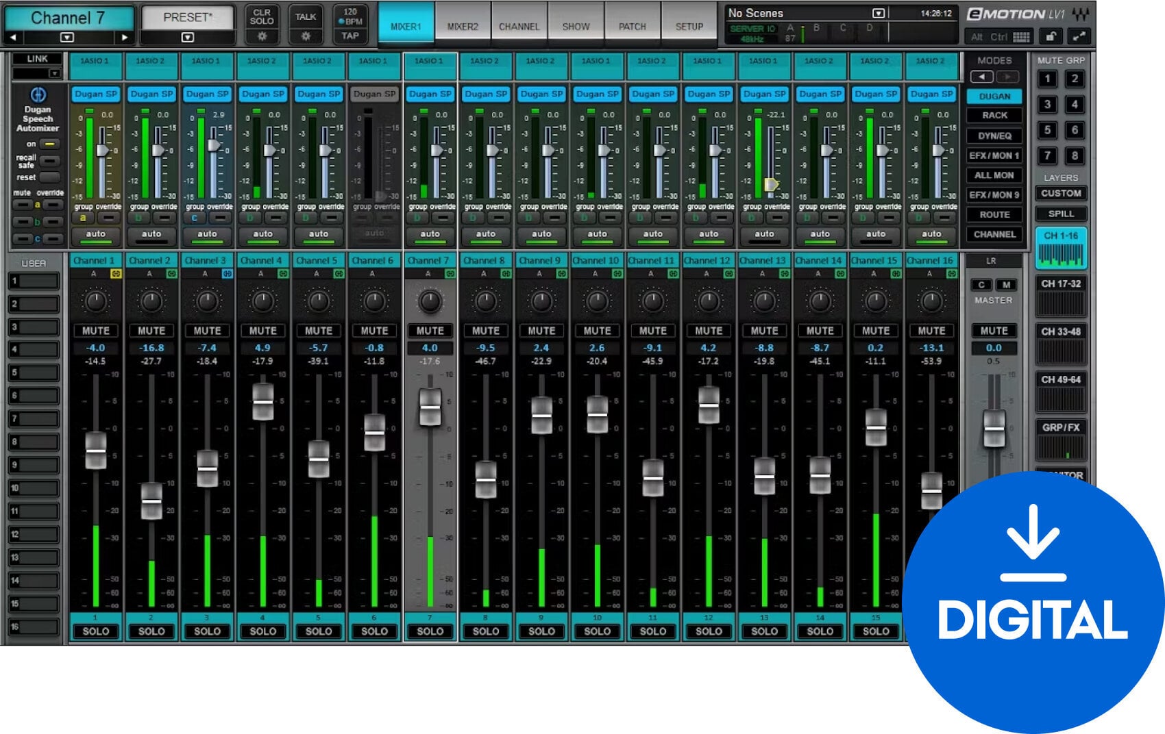 FX protsessori tarkvara pistikprogramm Waves Dugan Speech (Digitaalne toode)