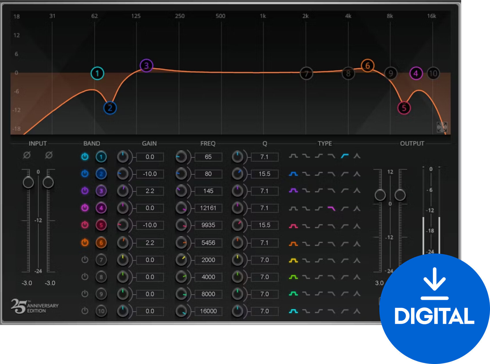 Programski plugin efekti Waves Q10 Equalizer (Digitalni proizvod)