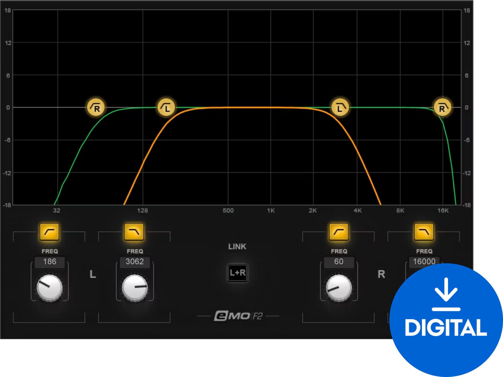 FX protsessori tarkvara pistikprogramm Waves eMo F2 Filter (Digitaalne toode)