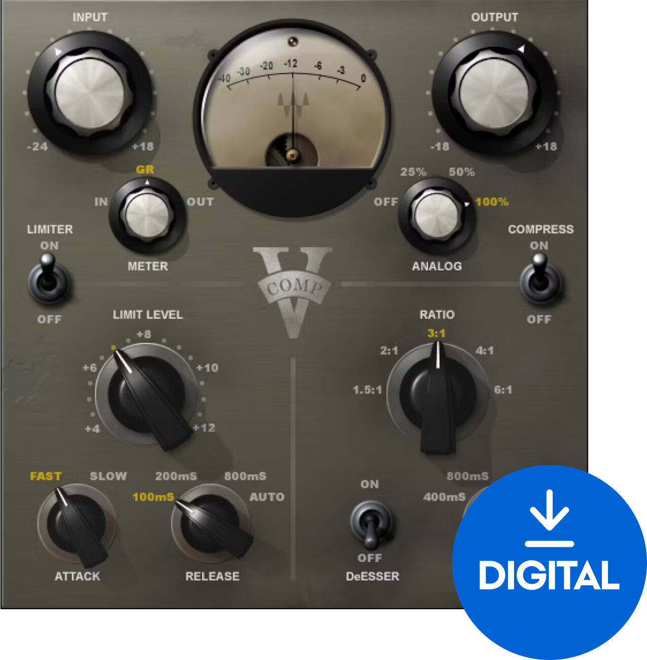 Procesador de efectos de complemento de software Waves V-Comp (Producto digital)