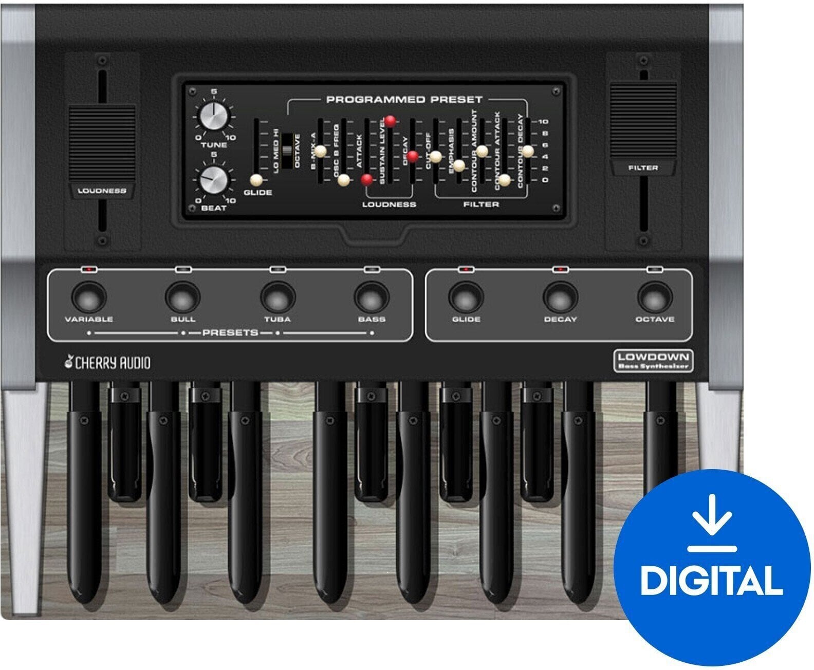 VST Instrument Cherry Audio Lowdown Bass Synthesizer (Digitaal product)