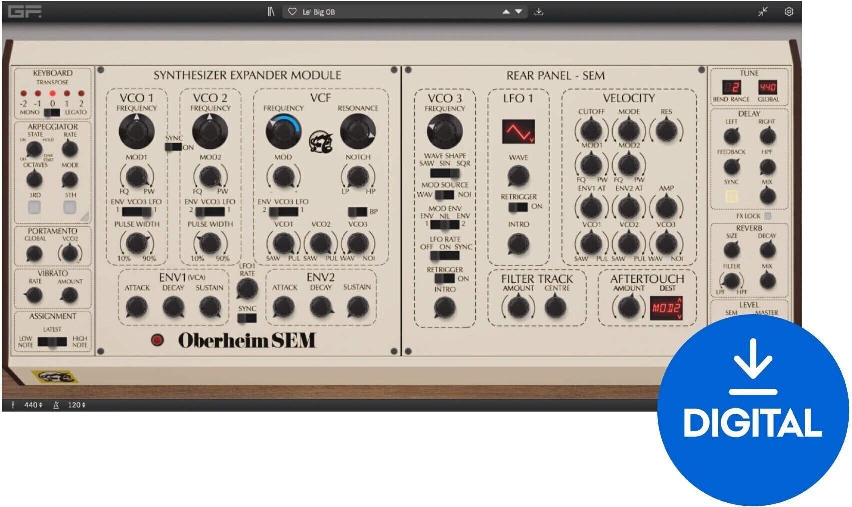 VST Instrument GForce Oberheim SEM (Digitaal product)