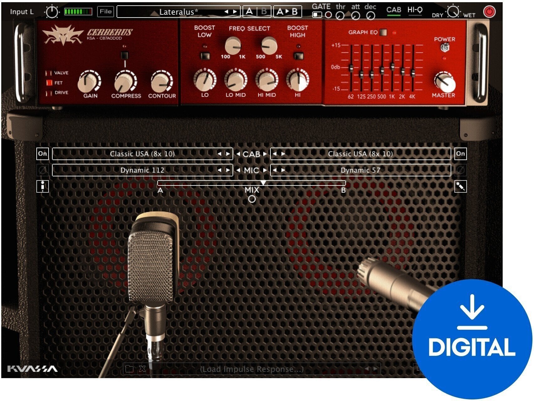 Plug-in de software para processadores FX KUASSA Cerberus Bass Amp (Produto digital)