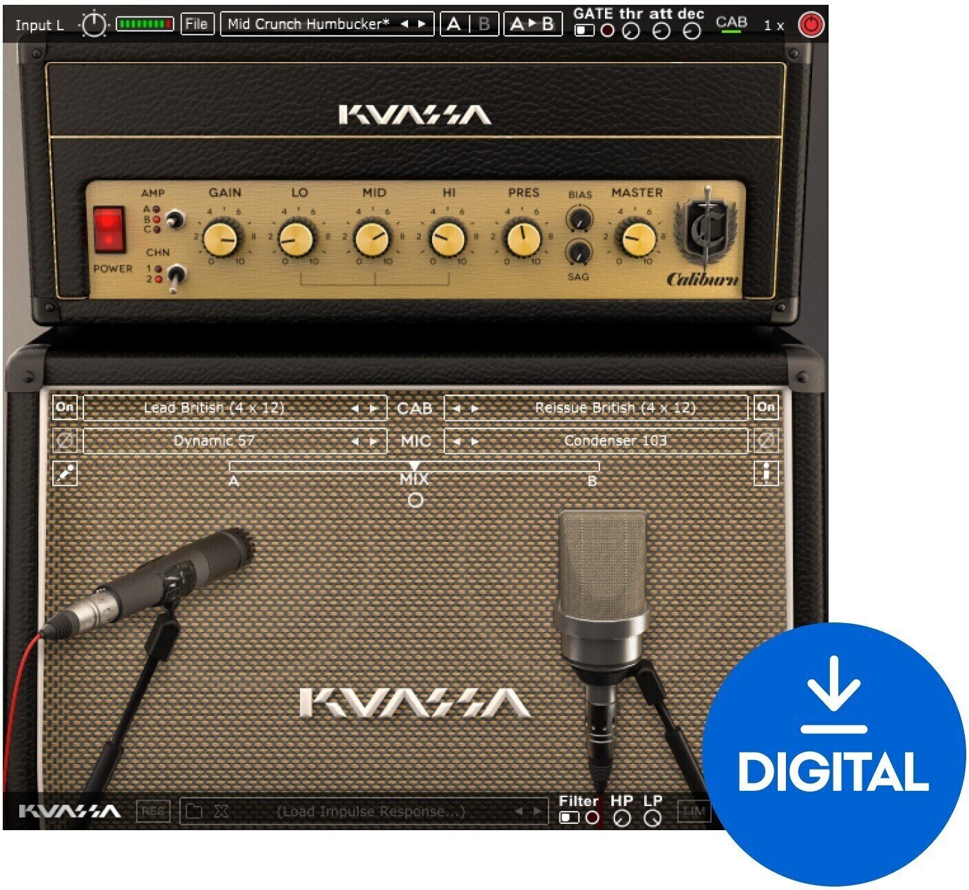 Студио софтуер Plug-In ефект KUASSA Amplifikation Caliburn (Дигитален продукт)