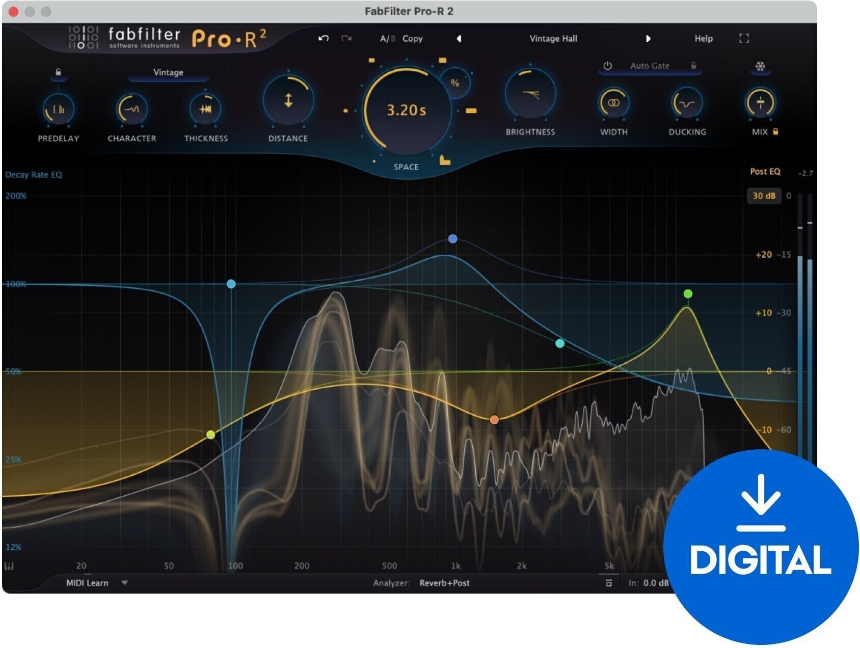Студійне програмне забезпечення Plug-In ефект FabFilter FabFilter Pro-R 2 (Цифровий товар)
