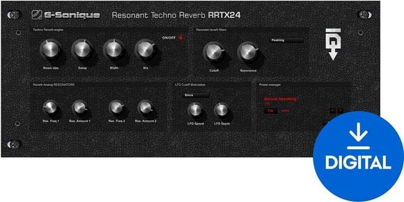 Programski plugin efekti G-Sonique RRTX24 Resonant Techno Reverb (Digitalni proizvod) - 1
