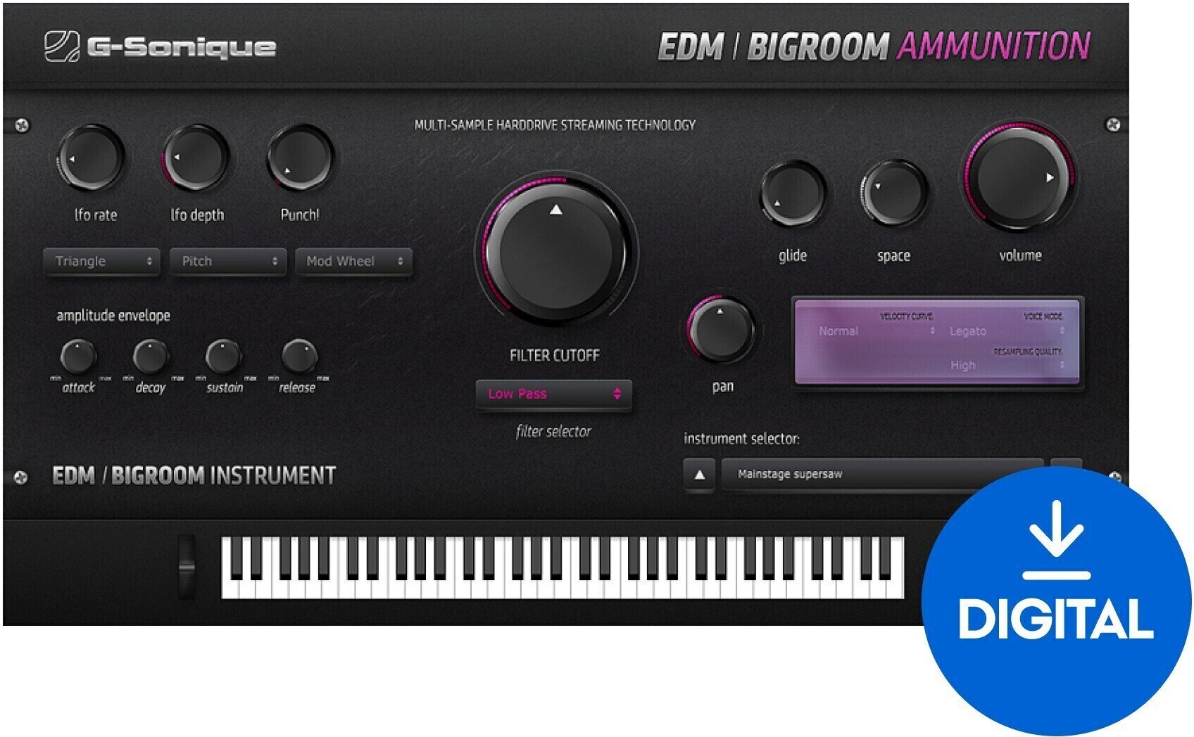 Studijski software plug-in efekt G-Sonique EDM-BIGROOM Ammunition (Digitalni izdelek)