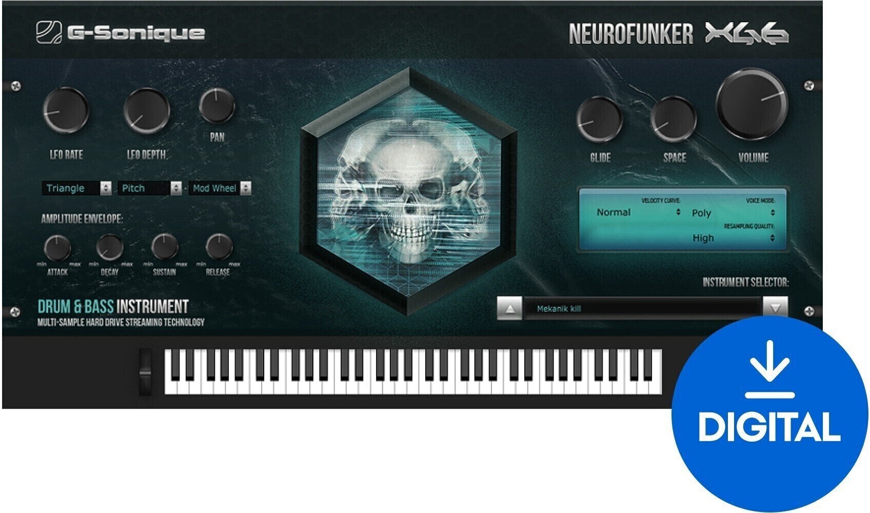 Programinės įrangos papildinio efektų procesorius G-Sonique Neurofunker XG6