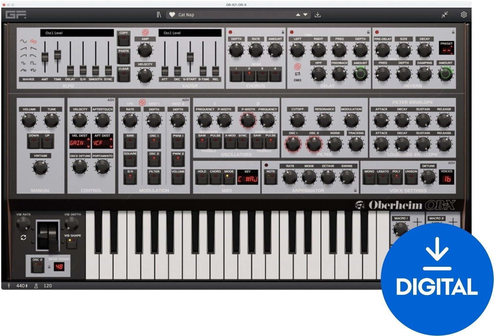 VST Instrument GForce Oberheim OB-X (Digitales Produkt)