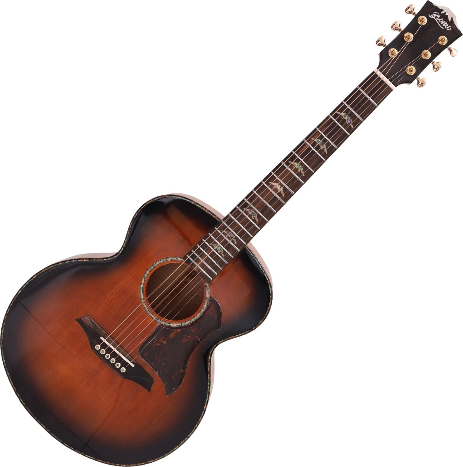 Jumbo Elektro-Akustikgitarren Bromo BAN8E Vintage Sunburst Jumbo Elektro-Akustikgitarren