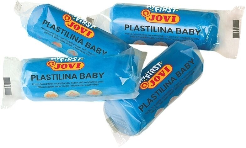 Jovi Pâte à Modeler Baby 4x38 G – Douce, Ne Sèche Pas, Sans Gluten, Dès 12 Mois – Couleurs Rouge, Vert, Jaune, Bleu