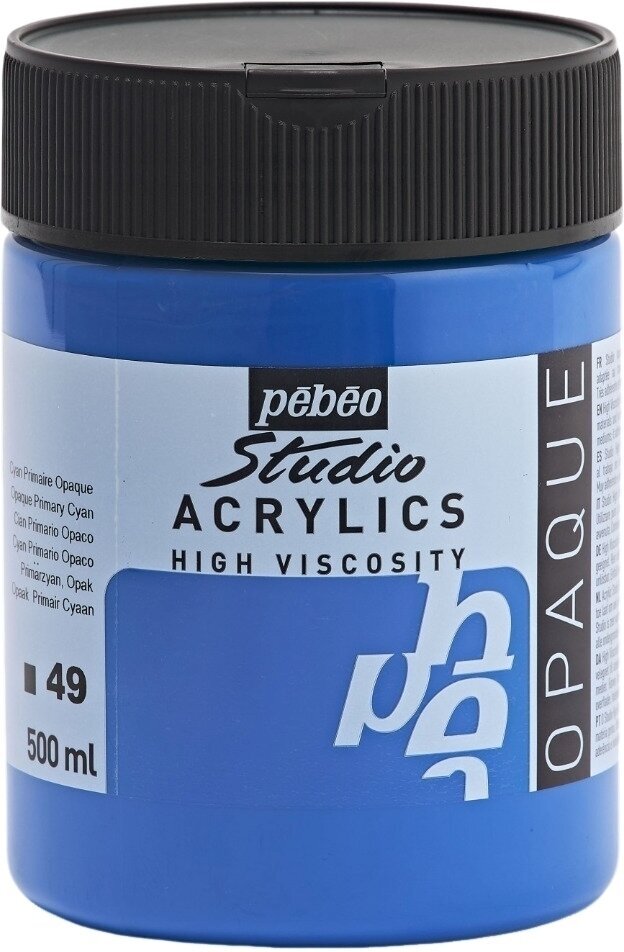 Pébéo Studio Fine Akrylová barva Primary Cyan 500 ml 1 ks