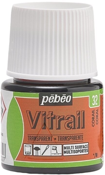 Vopsea pentru sticla Pébéo Vitrail Vopsea de sticla Coral Red 45 ml 1 buc.