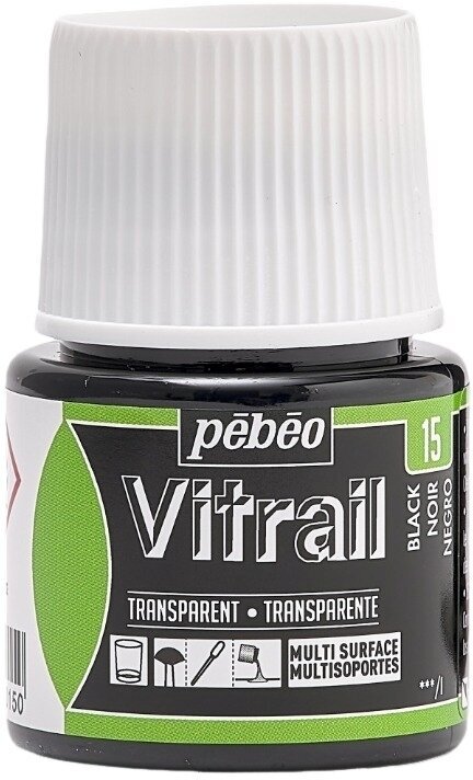 Pébéo Vitrail Barva na sklo Black 45 ml 1 ks