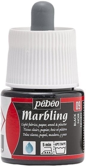 Colore Pébéo 130-009 Vernice marmorizzata Black 45 ml 1 pz