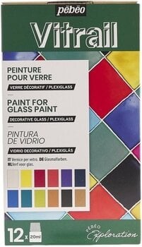 Glasverf Pébéo Vitrail Set kleuren voor glas Exploration Set 12 x 20 ml - 1