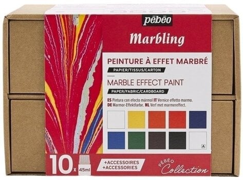 Paint Pébéo 758495 Set of Marble Paints 10 x 45 ml - 1