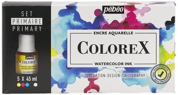 Pébéo Colorex Sada tušů Primary Colours 5 x 45 ml