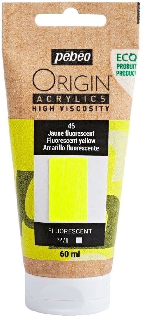 Pébéo Origin Akrylová barva Fluorescent Yellow 60 ml 1 ks