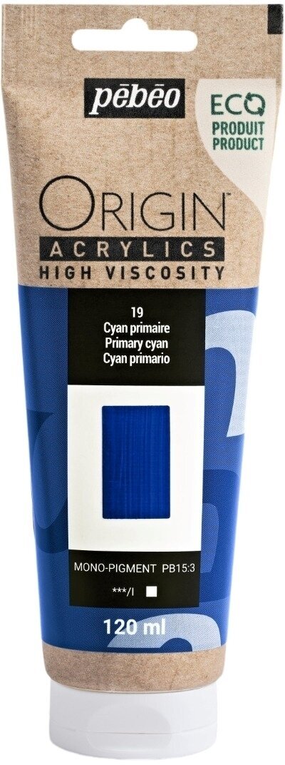 Pébéo Origin Akrylová barva Primary Cyan 120 ml 1 ks