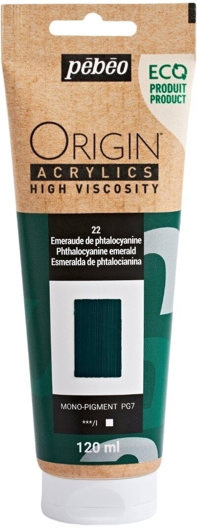 Pébéo Origin Akrylová barva Phthalocyanine Emerald 120 ml 1 ks