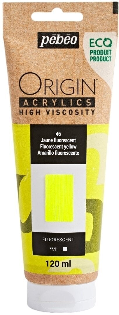 Pébéo Origin Akrylová barva Fluorescent Yellow 120 ml 1 ks