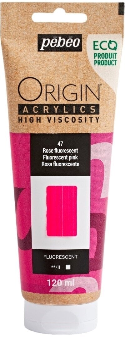 Pébéo Origin Akrylová barva Fluorescent Pink 120 ml 1 ks