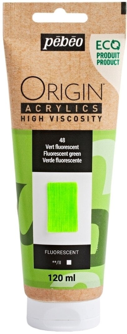 Pébéo Origin Akrylová barva Fluorescent Green 120 ml 1 ks