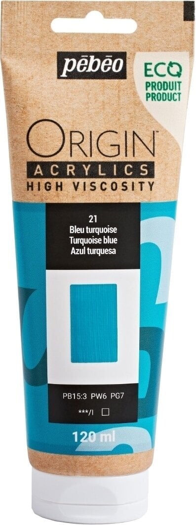 Pébéo Origin Akrylová barva Turquoise Blue 120 ml 1 ks